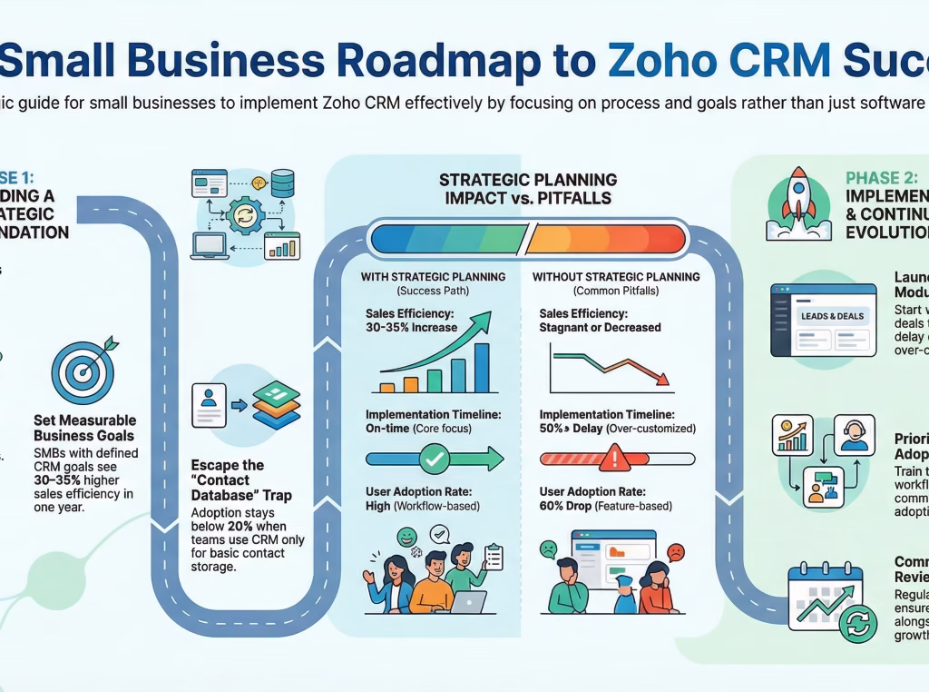 Zoho CRM Implementation Roadmap — 6-Phase Step-by-Step Guide
