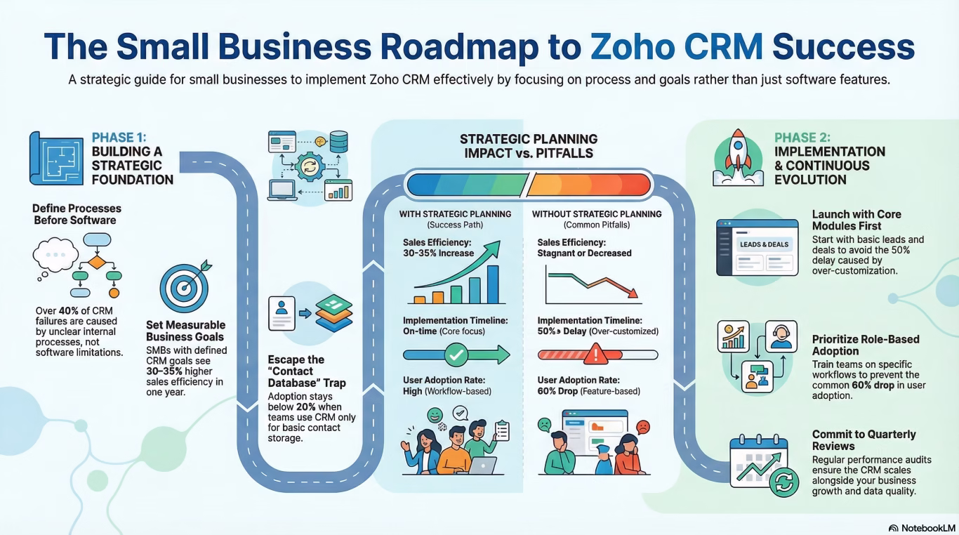 Zoho CRM Implementation Roadmap — 6-phase step-by-step guide